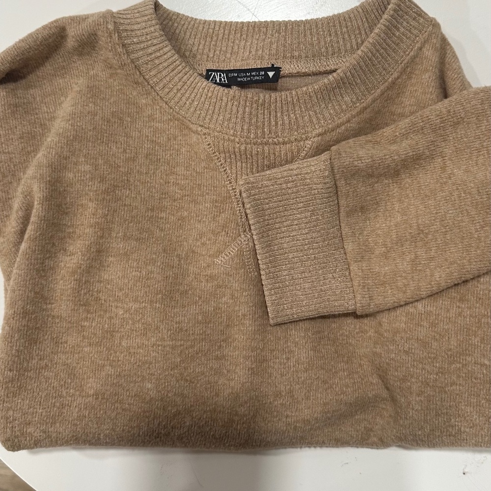 Zara Tan Crewneck Sweater
